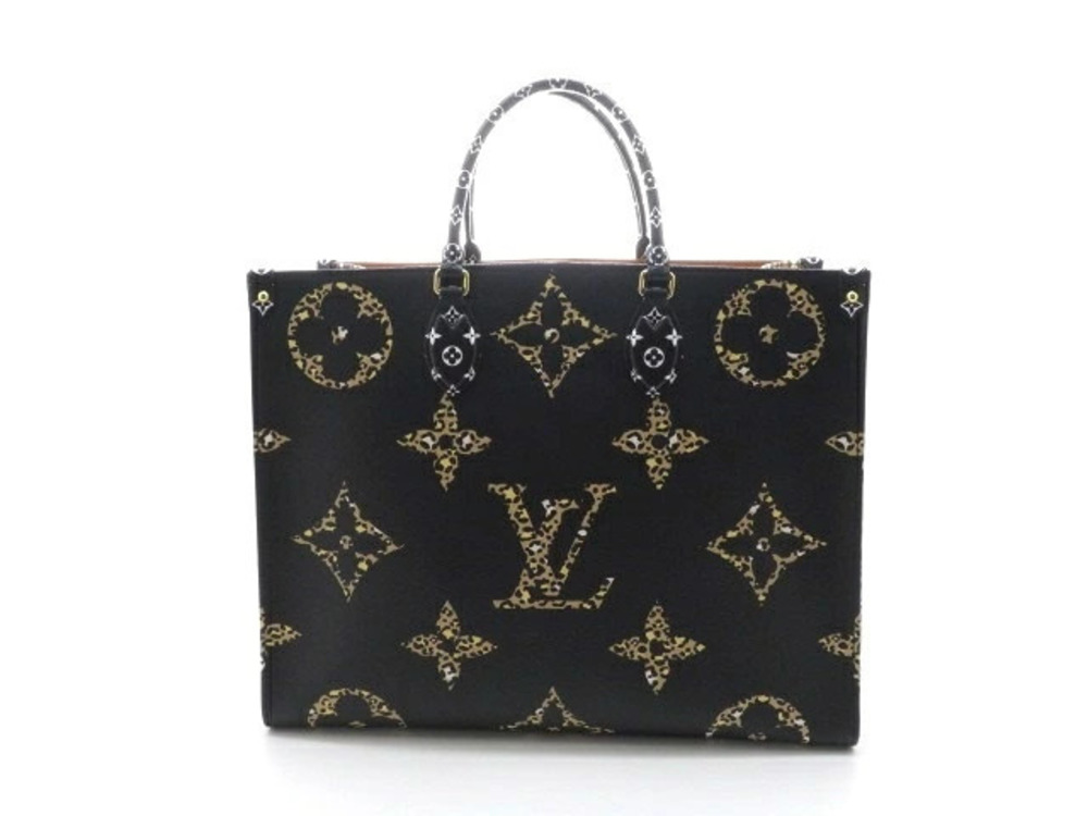 LOUIS VUITTON Bag Tote On The Go Monogram Jungle Noir Black